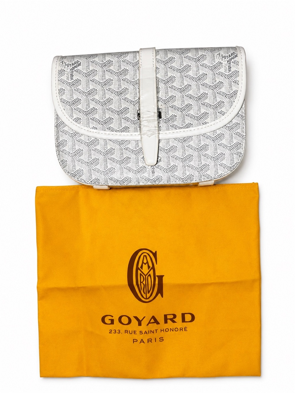 Goyard white Leather Clutch with black Lining